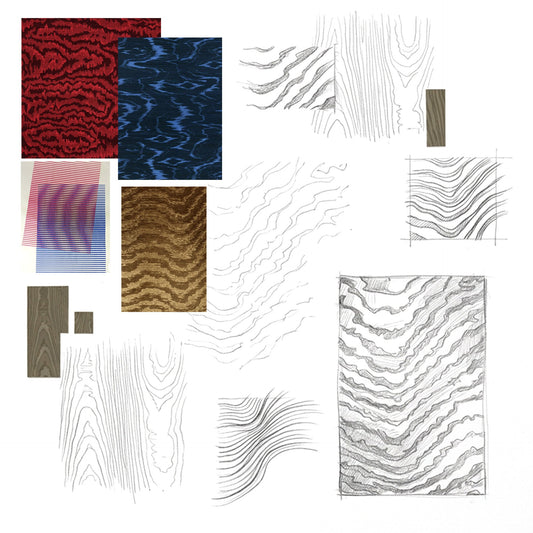 Planche de recherche de la collection Moire, tapis fait main Rugier
