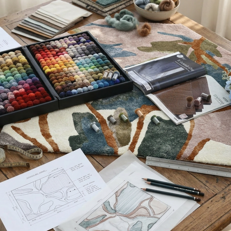 table for cutstom rug drawing