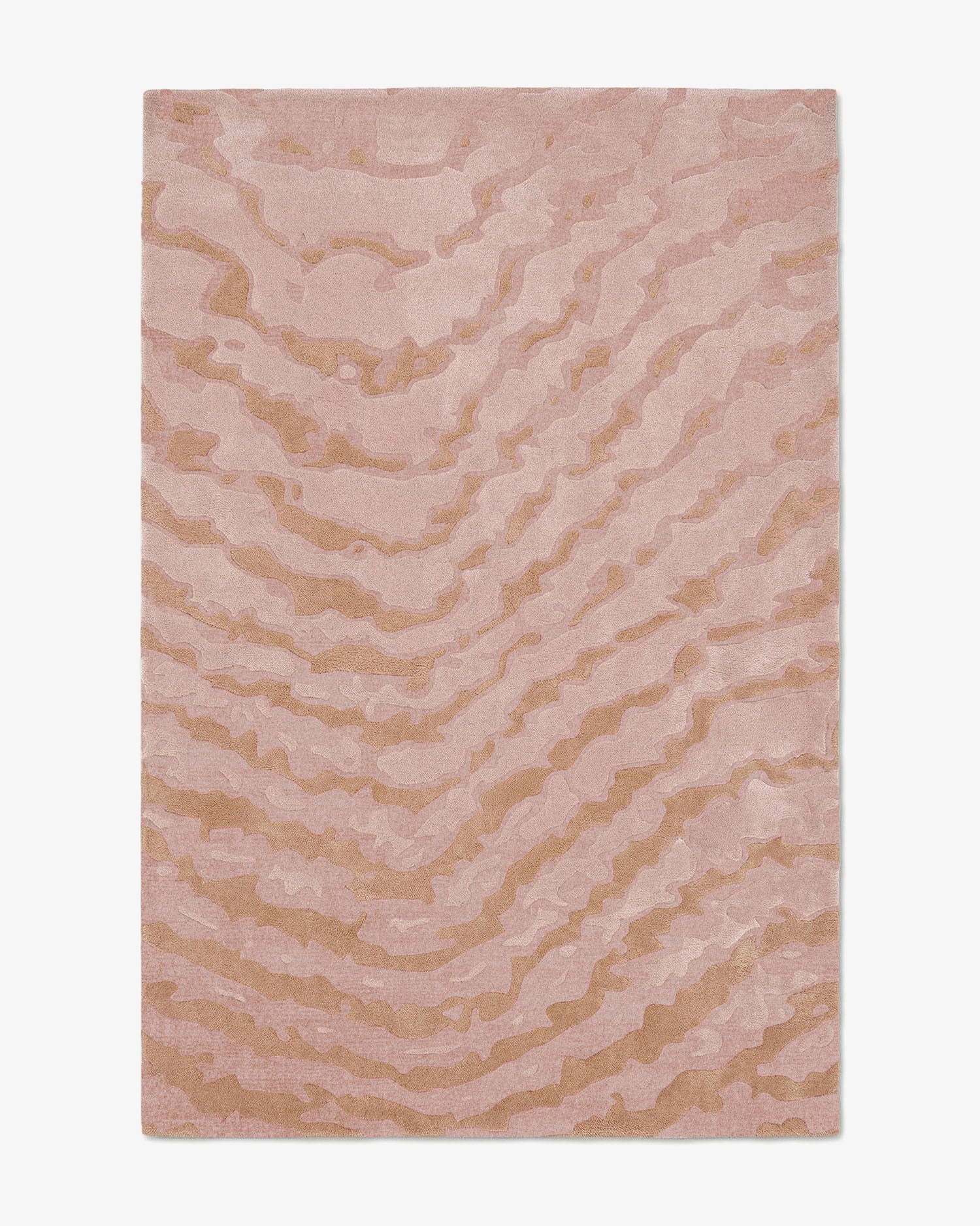 Tapis Agata graphique laine et soie moiré tufté main en Inde Rugier